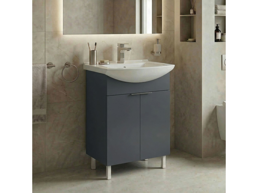 Meuble Vasque "Purus 55" - 55 x 50 x 83 cm - Matte Anthracite