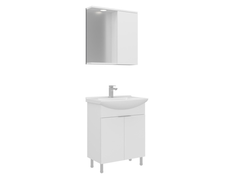 Ensemble Meuble Vasque avec Miroir (2 Pièces) "Purus 65" - 65 x 50 x 83 cm - White