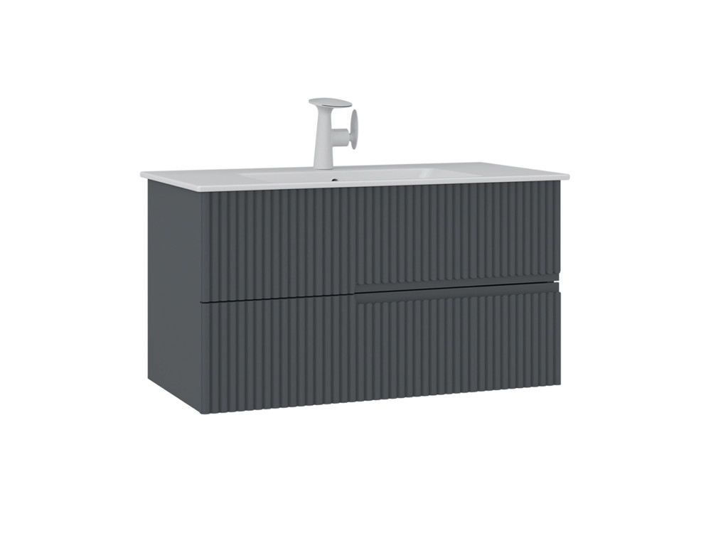 Meuble Vasque "Moonlight 90 v2" - 91 x 51 x 51 cm - Matte Anthracite