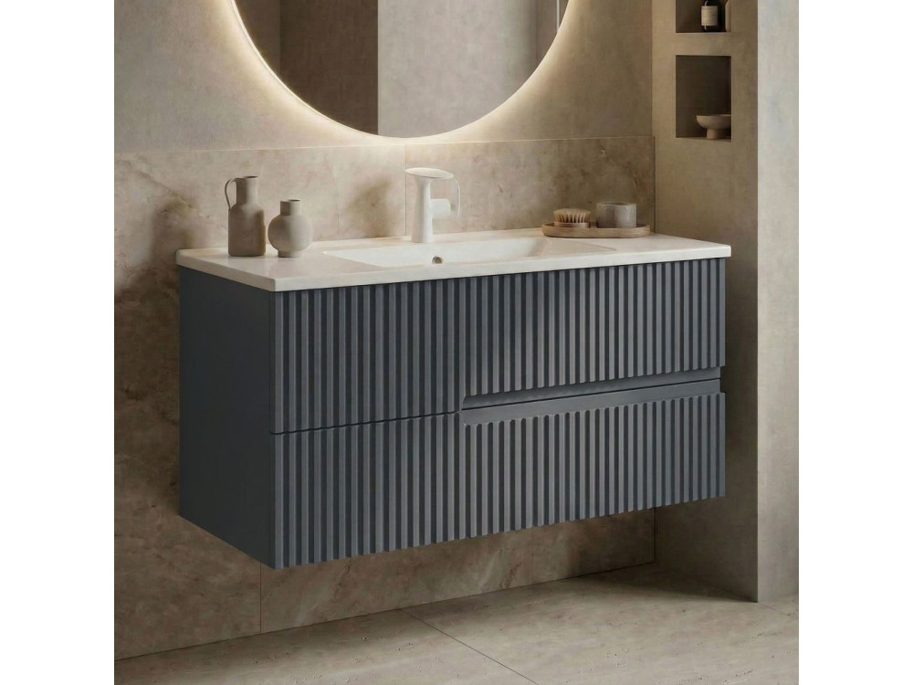 Meuble Vasque "Moonlight 90 v2" - 91 x 51 x 51 cm - Matte Anthracite