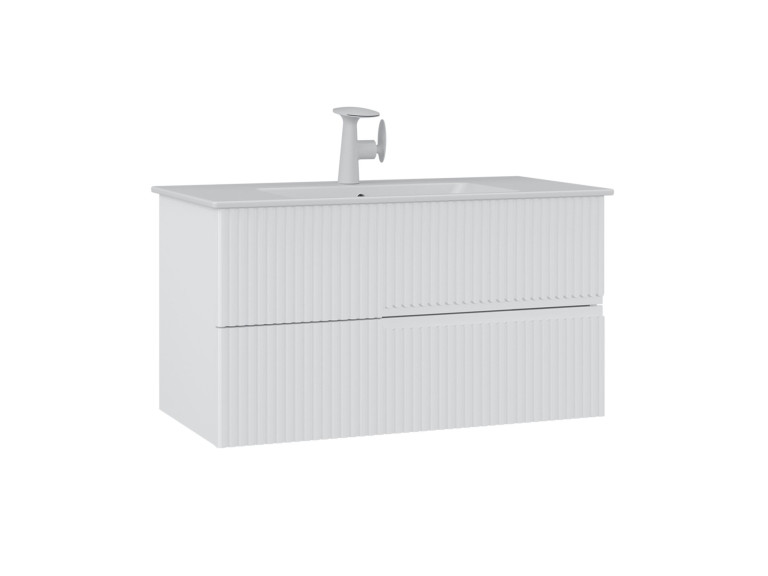 Meuble Vasque "Moonlight 90 v2" - 91 x 51 x 51 cm - Matte White