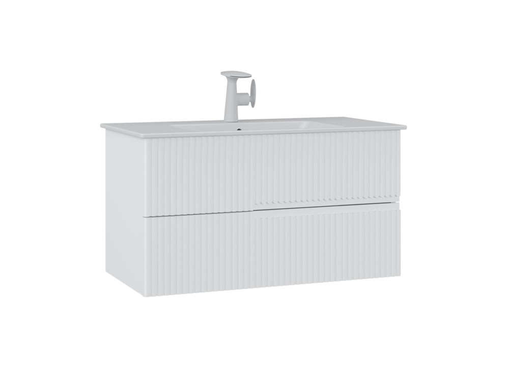 Meuble Vasque "Moonlight 90 v2" - 91 x 51 x 51 cm - Matte White