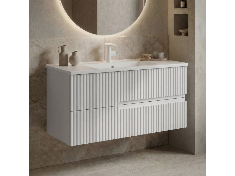 Meuble Vasque "Moonlight 90 v2" - 91 x 51 x 51 cm - Matte White
