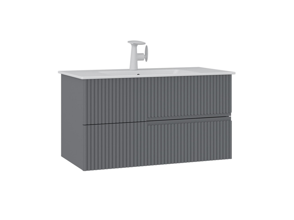 Meuble Vasque "Moonlight 90 v2" - 91 x 51 x 51 cm - Matte Grey