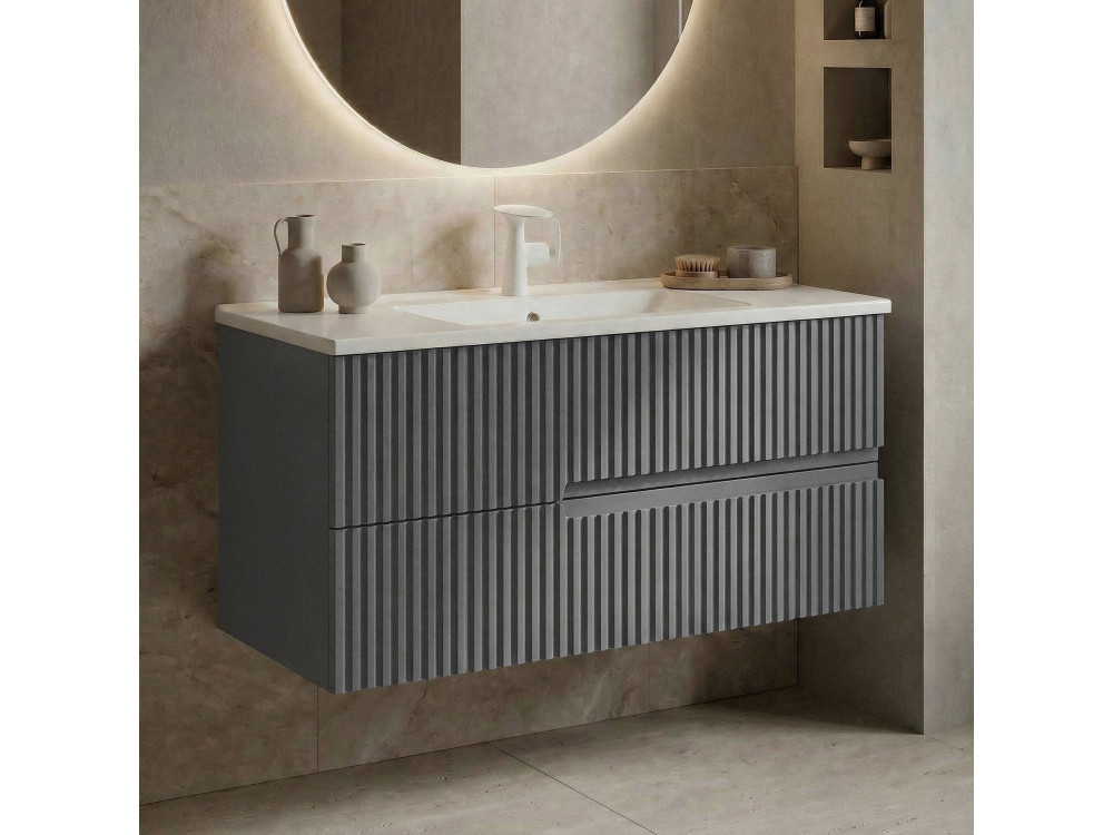 Meuble Vasque "Moonlight 90 v2" - 91 x 51 x 51 cm - Matte Grey