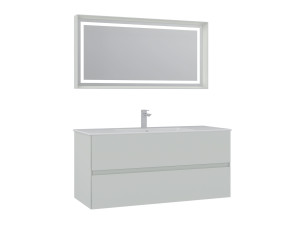 Ensemble Meuble Vasque avec Miroir (2 Pièces) "Nest 121 v2" - 121 x 51 x 55 cm - Matte Cashmere
