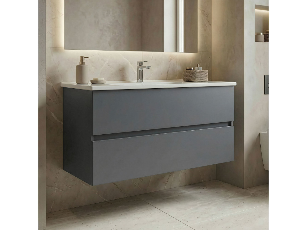 Meuble Vasque "Nest 121 v2" - 121 x 51 x 55 cm - Matte Grey