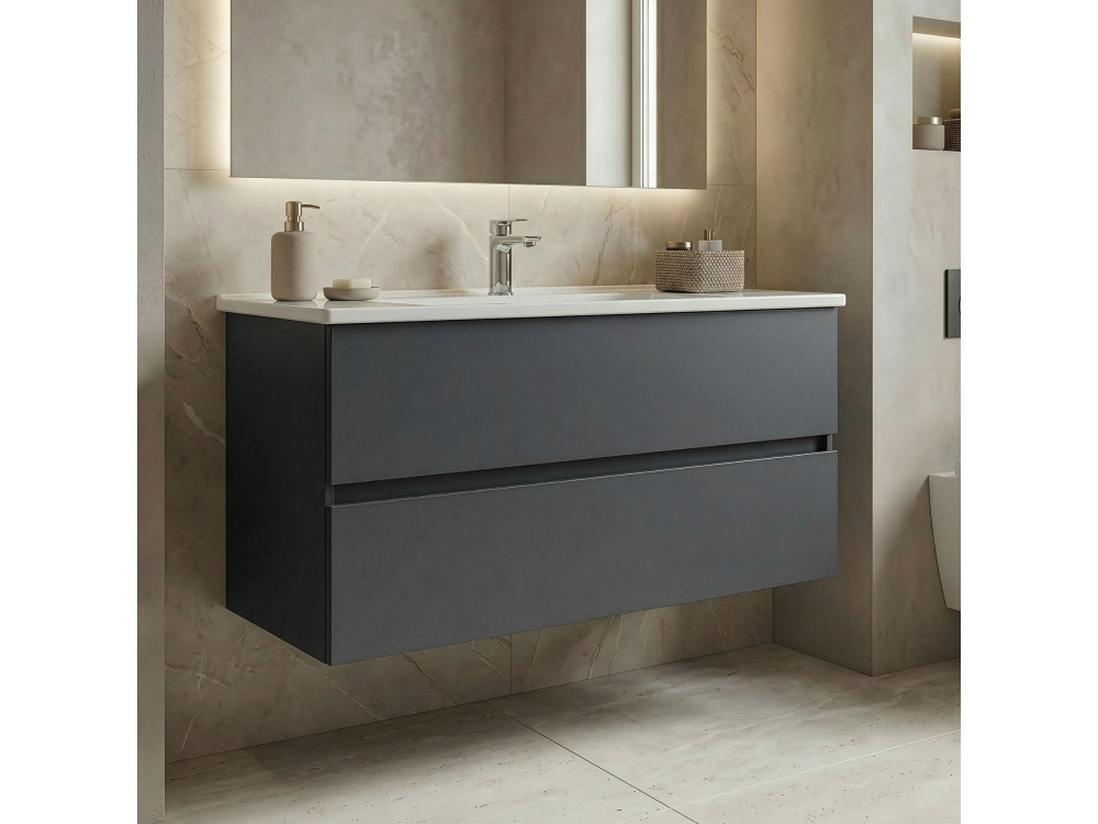 Meuble Vasque "Nest 121 v2" - 121 x 51 x 55 cm - Matte Anthracite