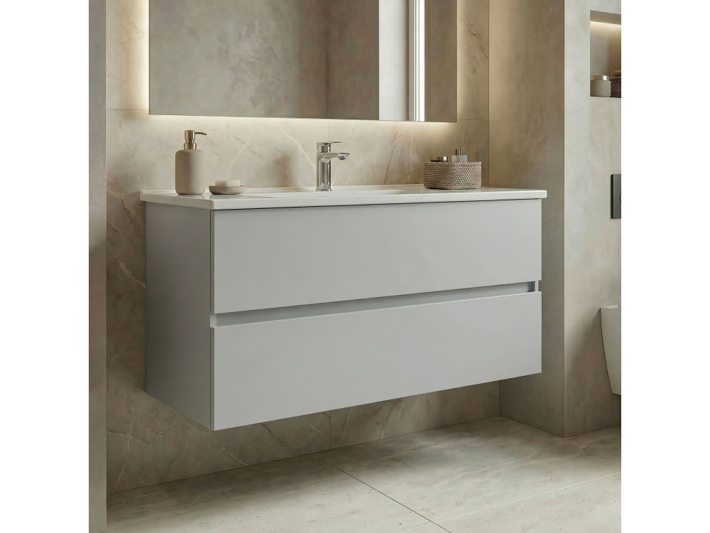 Meuble Vasque "Nest 121 v2" - 121 x 51 x 55 cm - Matte Cashmere