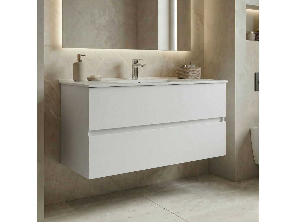 Meuble Vasque "Nest 121 v2" - 121 x 51 x 55 cm - Matte White