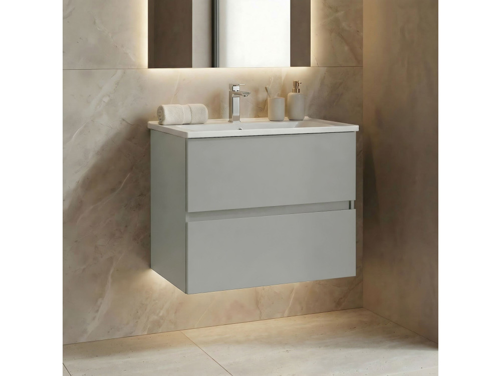 Meuble Vasque "Nest 71 v2" - 71 x 51 x 55 cm - Matte Cashmere
