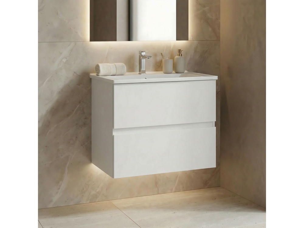 Meuble Vasque "Nest 71 v2" - 71 x 51 x 55 cm - Matte White