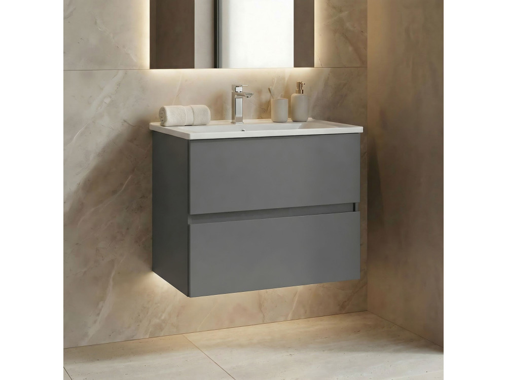 Meuble Vasque "Nest 71 v2" - 71 x 51 x 55 cm - Matte Grey