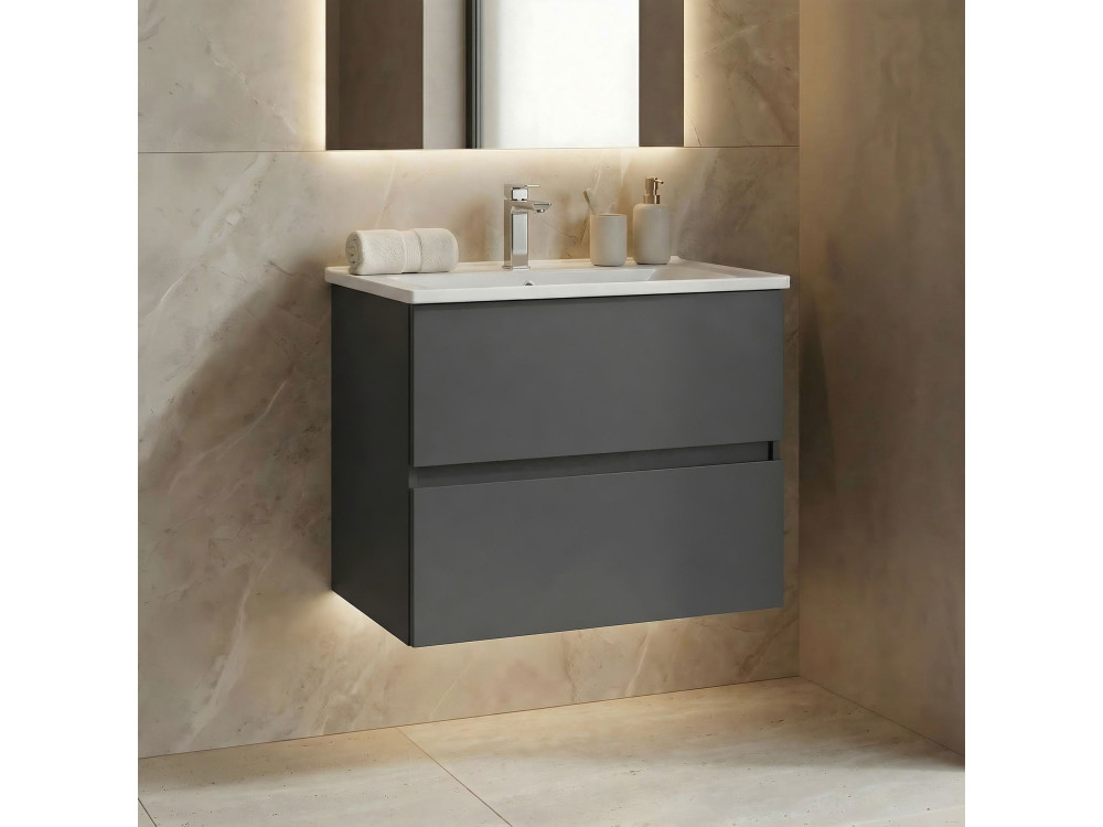 Meuble Vasque "Nest 71 v2" - 71 x 51 x 55 cm - Matte Anthracite