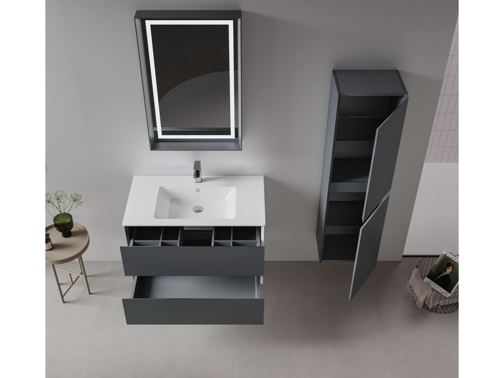 Meuble Vasque "Nest 91 v2" - 91 x 51 x 55 cm - Matte Anthracite