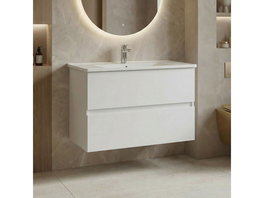 Meuble Vasque "Nest 91 v2" - 91 x 51 x 55 cm - Matte White