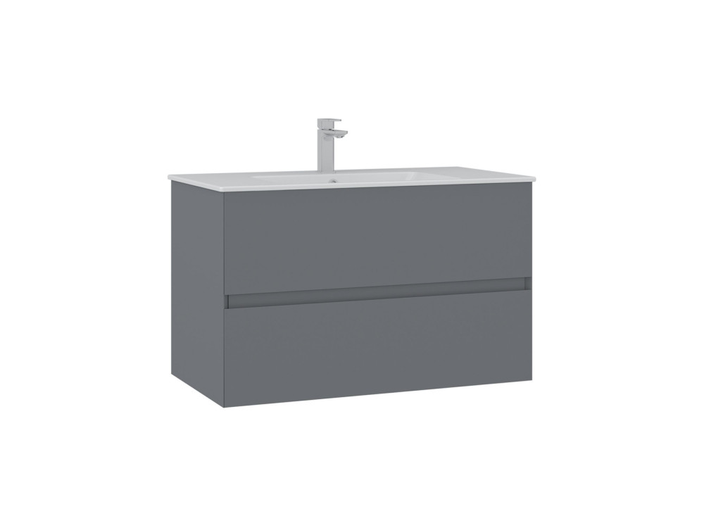 Meuble Vasque "Nest 91 v2" - 91 x 51 x 55 cm - Matte Grey