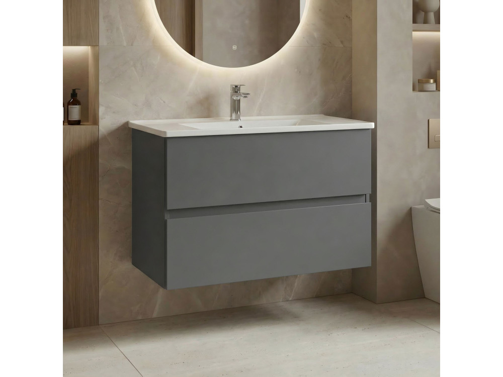 Meuble Vasque "Nest 91 v2" - 91 x 51 x 55 cm - Matte Grey