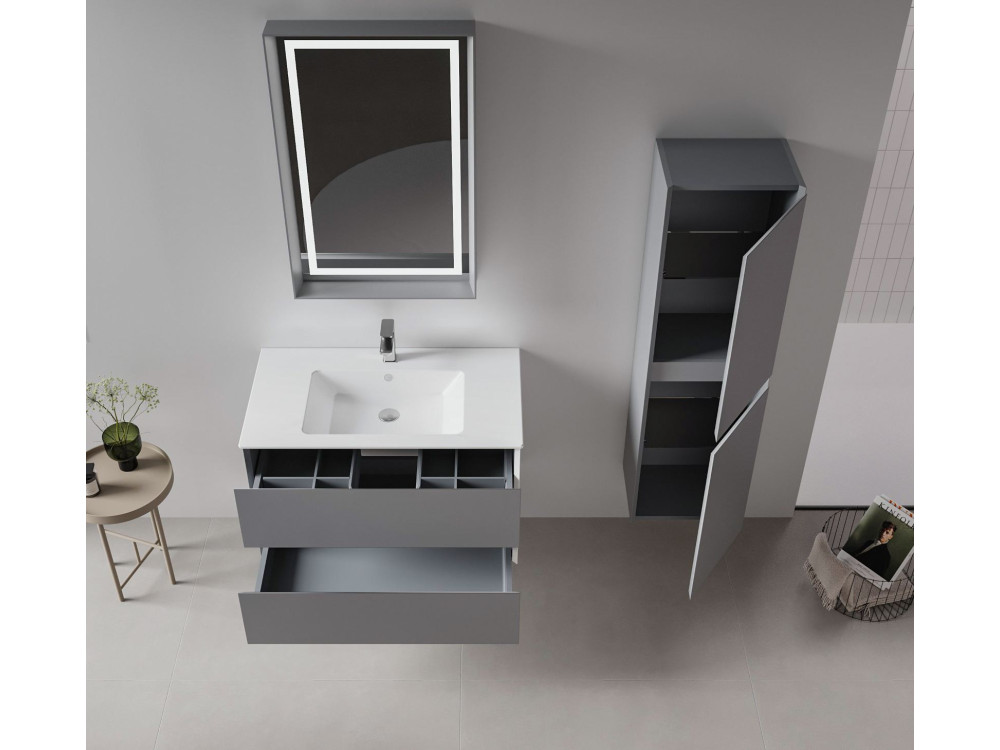 Meuble Vasque "Nest 91 v2" - 91 x 51 x 55 cm - Matte Grey
