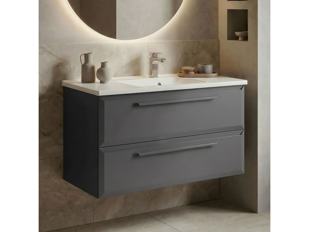 Meuble Vasque "Nuvola 100 v2" - 100 x 50 x 62 cm - Anthracite