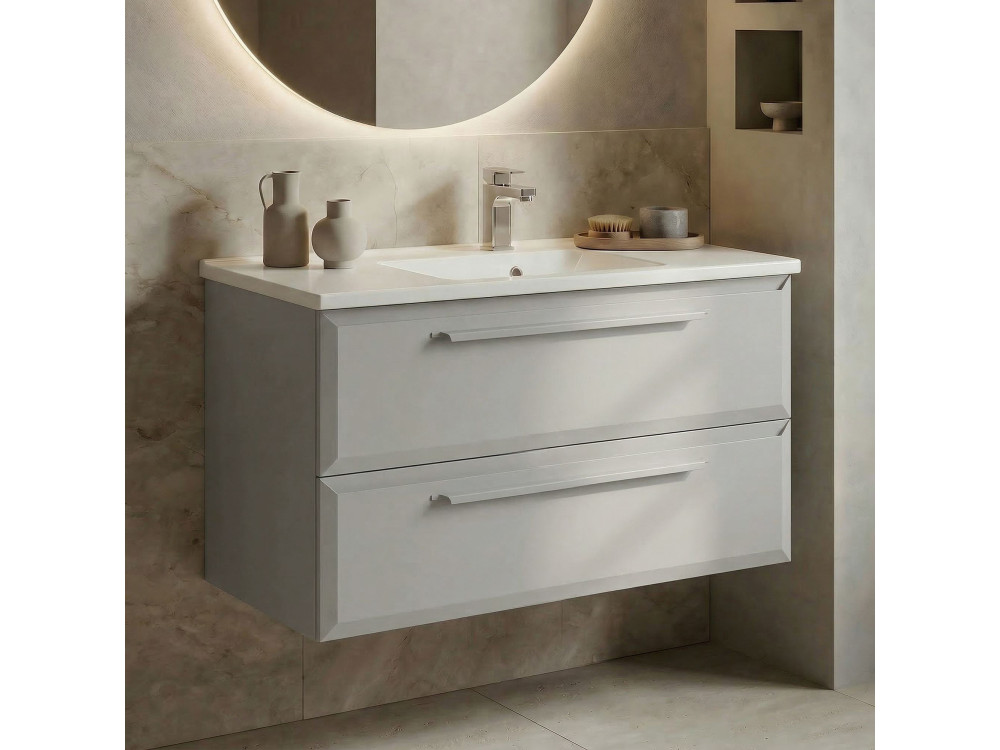 Meuble Vasque "Nuvola 100 v2" - 100 x 50 x 62 cm - Cashmere