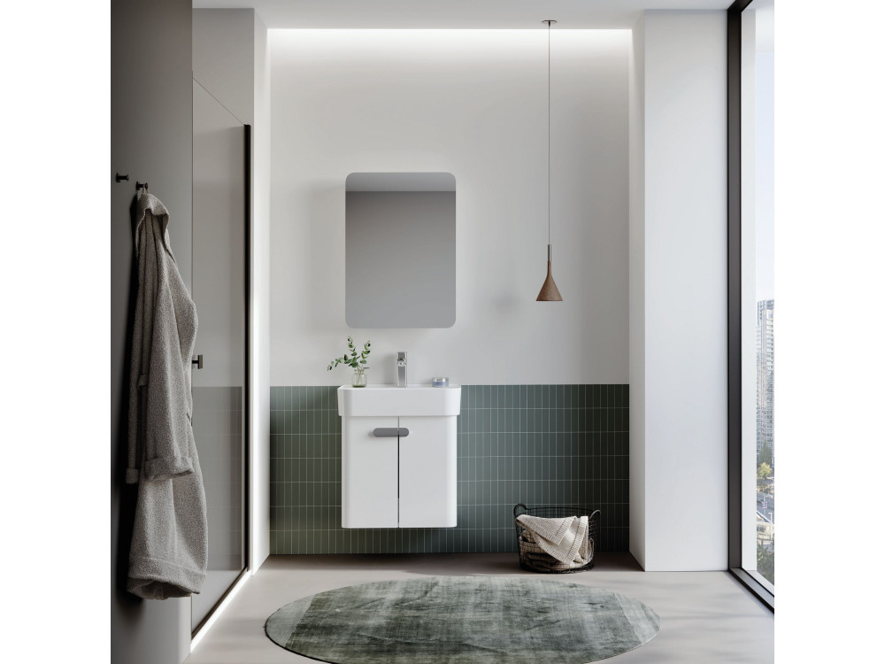 Ensemble Meuble Vasque avec Miroir (2 Pièces) "Orbit 55" - 55 x 38 x 62 cm - White