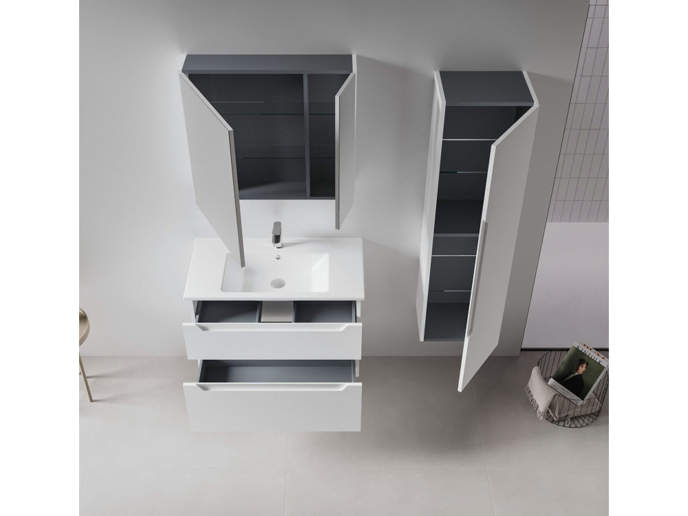 Meuble Vasque "Messina 85 v2" - 85 x 45 x 55 cm - Matte White