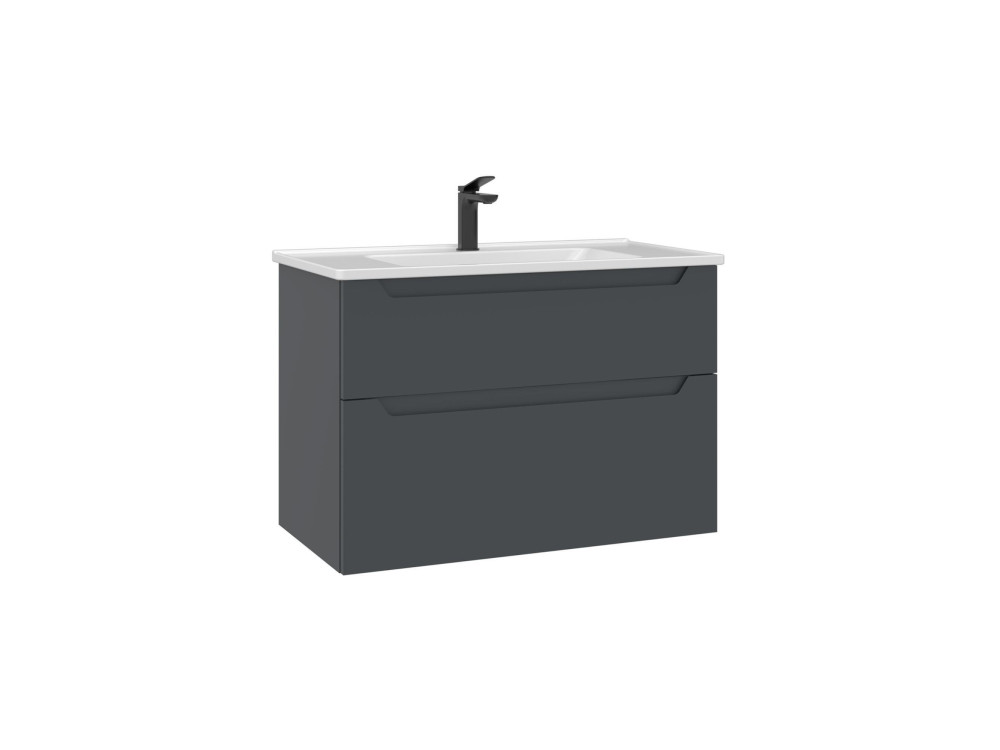 Meuble Vasque "Messina 85 v2" - 85 x 45 x 55 cm - Matte Anthracite