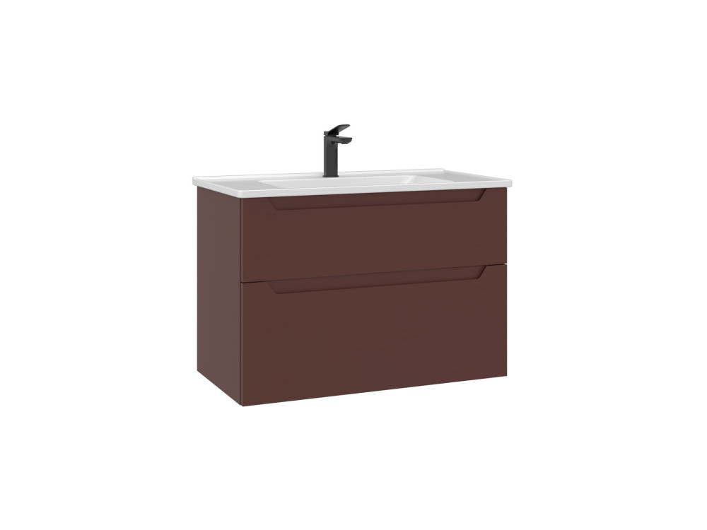 Meuble Vasque "Messina 85 v2" - 85 x 45 x 55 cm - Matte Red