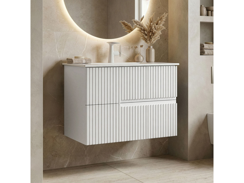 Meuble Vasque "Moonlight 70 v2" - 71 x 51 x 51 cm - Matte White