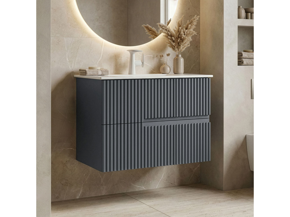 Meuble Vasque "Moonlight 70 v2" - 71 x 51 x 51 cm - Matte Anthracite