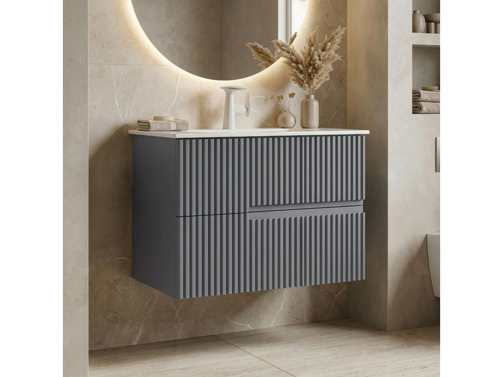 Meuble Vasque "Moonlight 70 v2" - 71 x 51 x 51 cm - Matte Grey