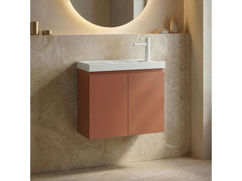 Meuble Vasque "Ferla 60" - 60 x 22 x 50 cm - Matte Cinnamon