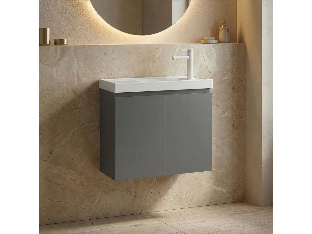 Meuble Vasque "Ferla 60" - 60 x 22 x 50 cm - Matte Grey