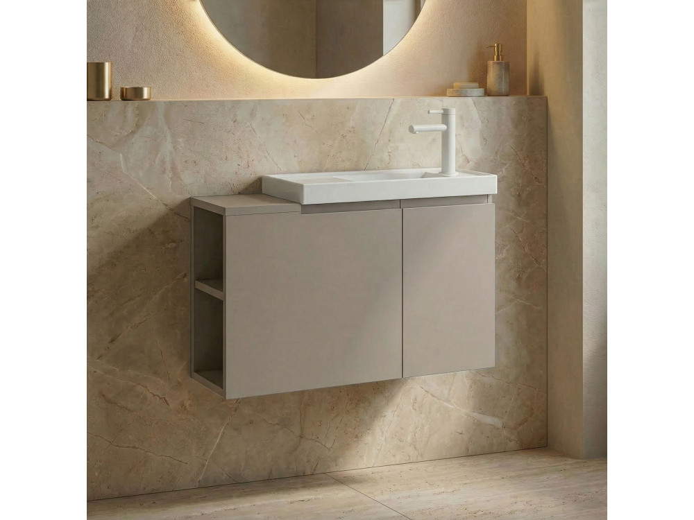 Meuble Vasque "Ferla 80" - 80 x 22 x 45 cm - Matte Mink