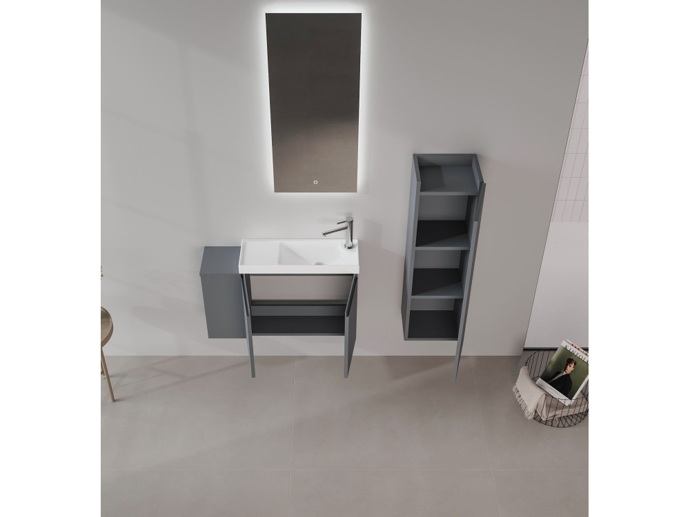 Meuble Vasque "Ferla 80" - 80 x 22 x 45 cm - Matte Anthracite