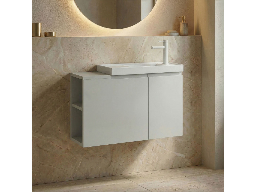 Meuble Vasque "Ferla 80" - 80 x 22 x 45 cm - Matte Cashmere