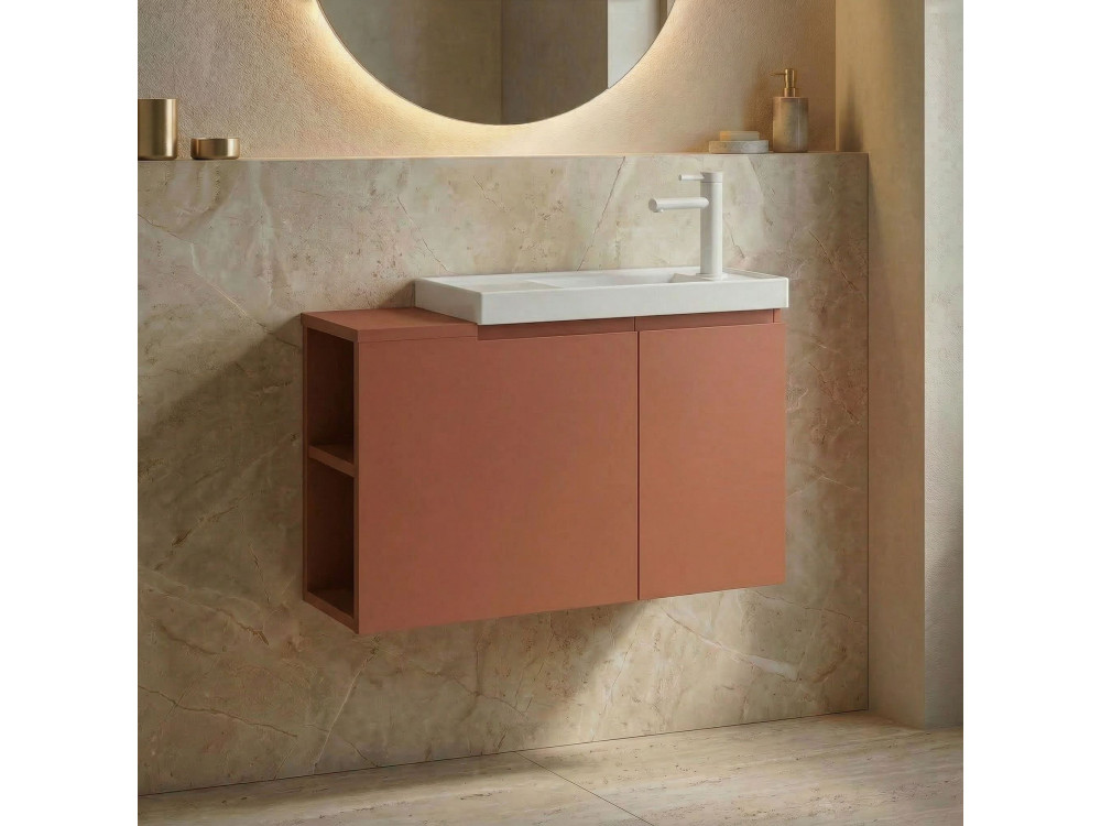 Meuble Vasque "Ferla 80" - 80 x 22 x 45 cm - Matte Cinnamon
