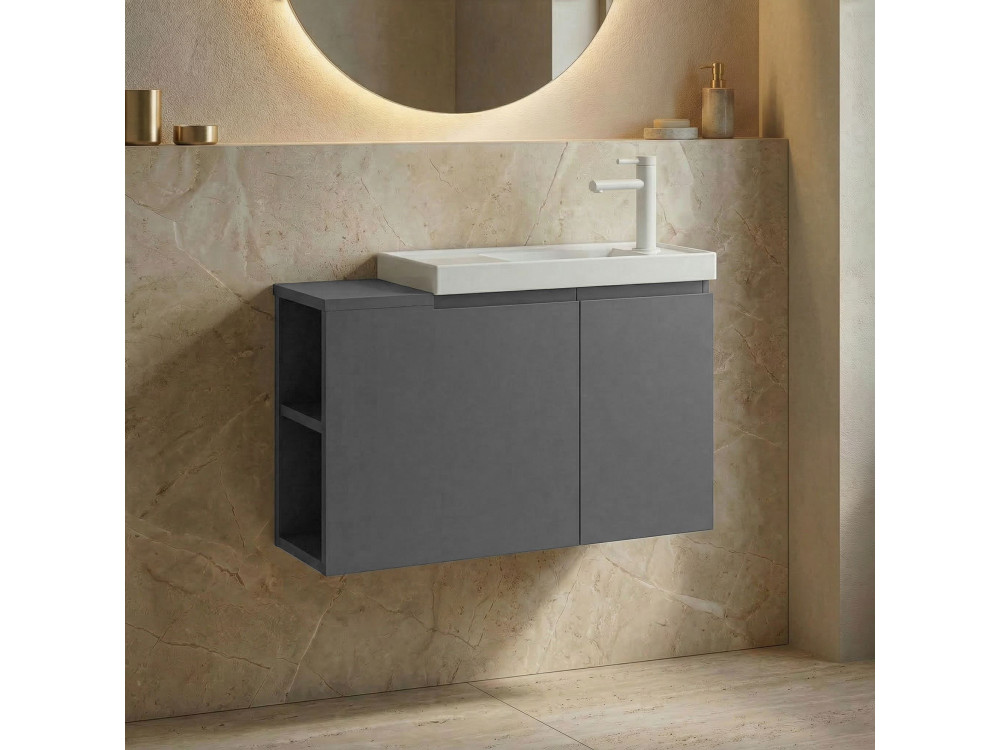 Meuble Vasque "Ferla 80" - 80 x 22 x 45 cm - Matte Grey