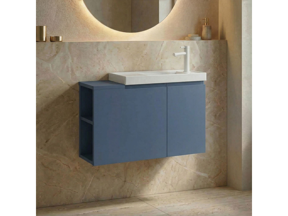 Meuble Vasque "Ferla 80" - 80 x 22 x 45 cm - Petrol Blue