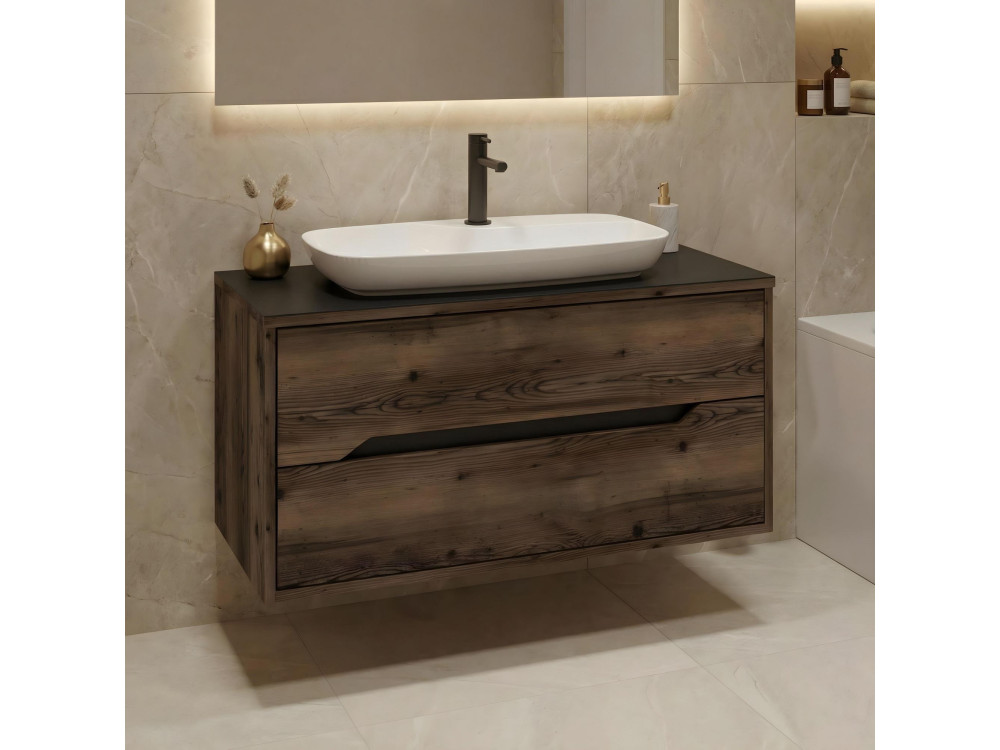 Meuble Vasque "Galia 100 v2" -  cm - Dark Walnut