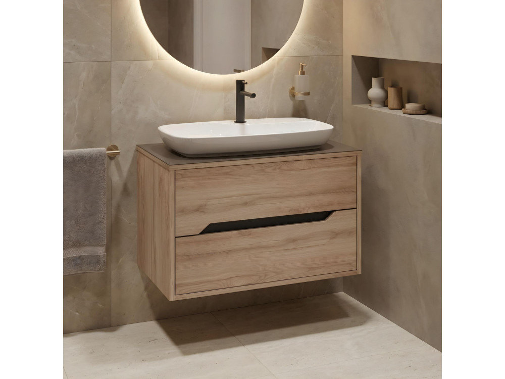 Meuble Vasque "Galia 80 v2" - 80 x 50 x 50 cm - Oak