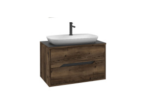 Meuble Vasque "Galia 80 v2" - 80 x 50 x 50 cm - Dark Walnut