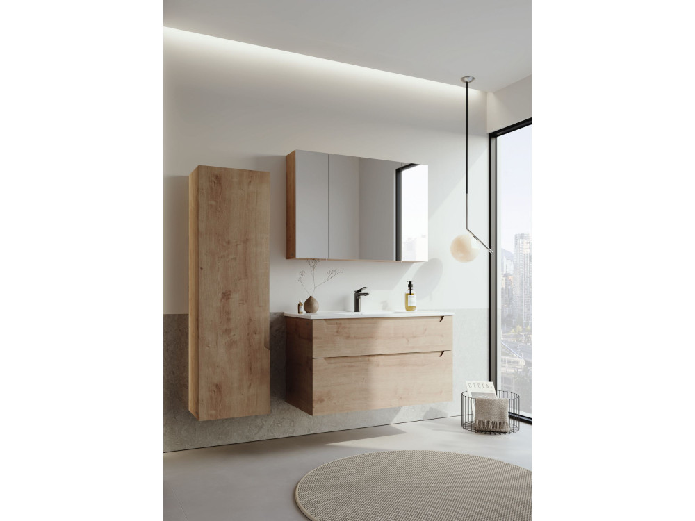 Meuble Vasque "Messina 100 v2" - 100 x 45 x 55 cm - Oak
