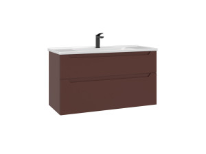 Meuble Vasque "Messina 100 v2" - 100 x 45 x 55 cm - Matte Red
