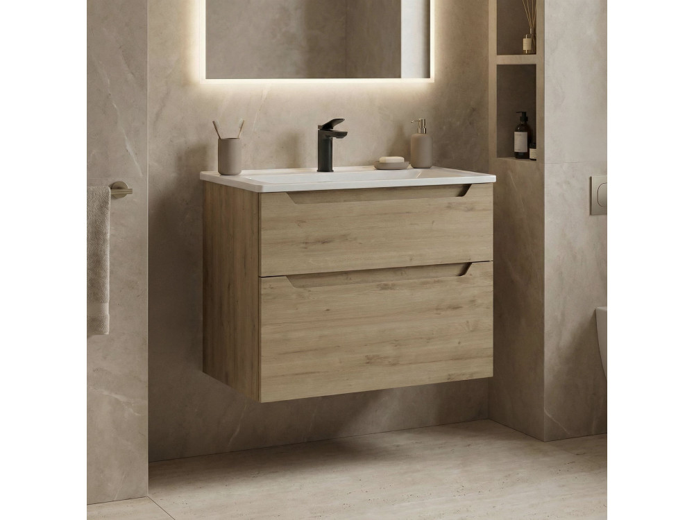 Meuble Vasque "Messina 65 v2" - 65 x 45 x 55 cm - Oak