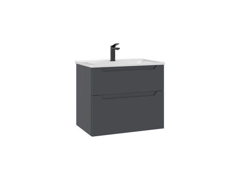 Meuble Vasque "Messina 65 v2" - 65 x 45 x 55 cm - Matte Anthracite