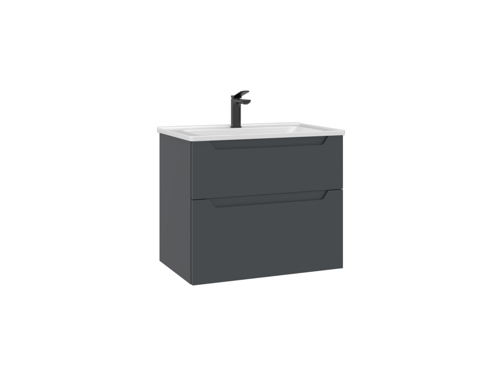 Meuble Vasque "Messina 65 v2" - 65 x 45 x 55 cm - Matte Anthracite