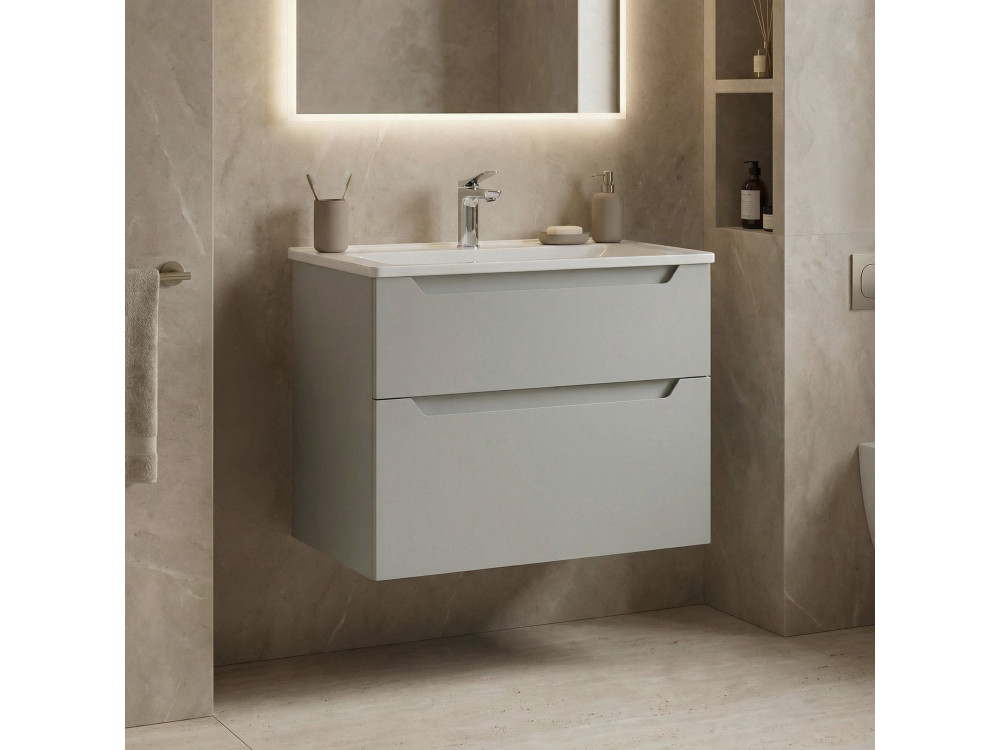 Meuble Vasque "Messina 65 v2" - 65 x 45 x 55 cm - Matte Cashmere