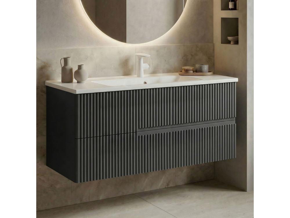 Meuble Vasque "Moonlight 120" - 121 x 51 x 51 cm - Matte Anthracite
